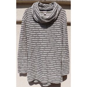 Long Sleeve Cowlneck Striped Sweater